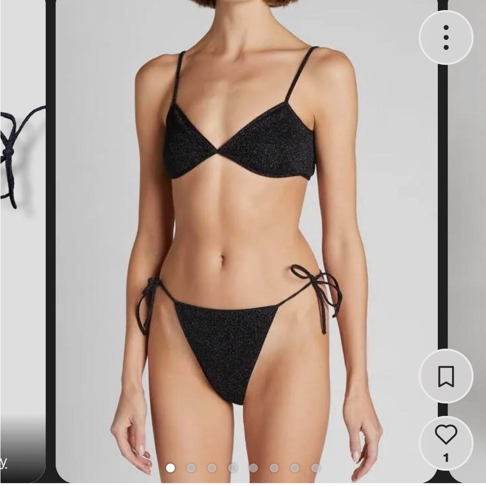 Balenciaga Metallic Black Bikini Bottoms